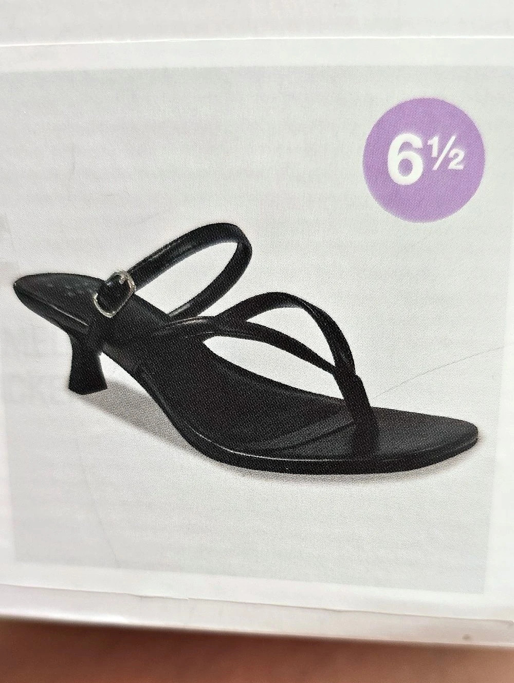 🆕️ a new day Sayler Toe Thong Strappy Kitten Heels Black 6.5 (NWT)